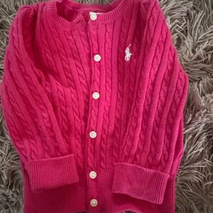 Ralph Lauren Fuchsia Cable Knit Sweater size 12M